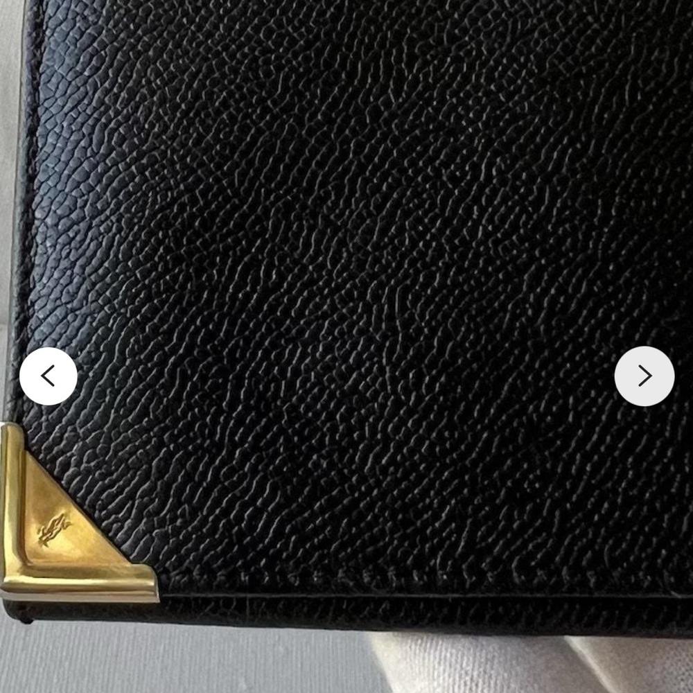 Vintage Yves Saint Laurent YSL Black Leather Cassandra Long Bifold Wallet EUC - Picture 14 of 16